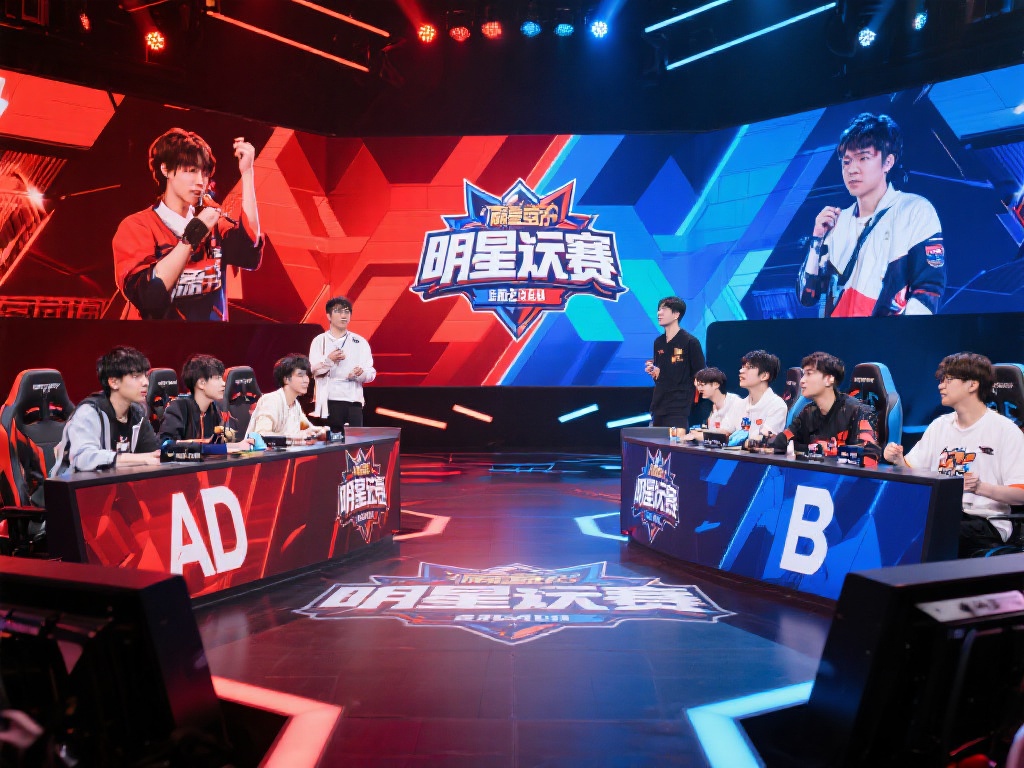 以某次明星赛为例，两支由知名主播组成的战队展开激烈